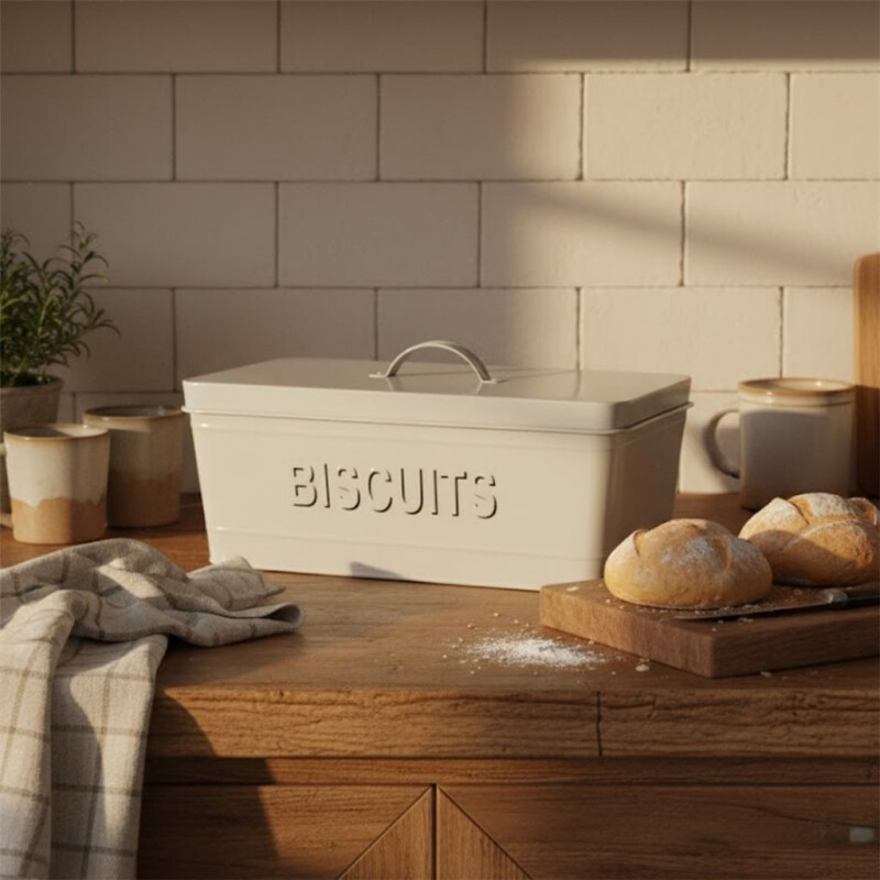 Galletero de Metal 33.5X12X13cm Blanco