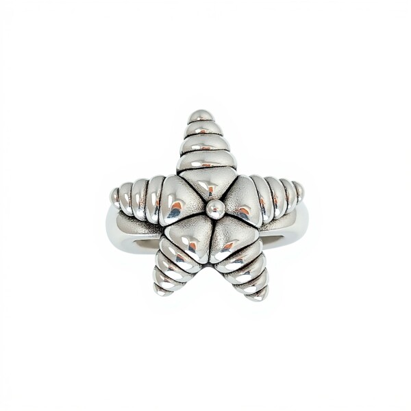 Anillo Estrella de Mar-Plata 925 Inflada-Sin Piedra-AN3043 sinpiedra