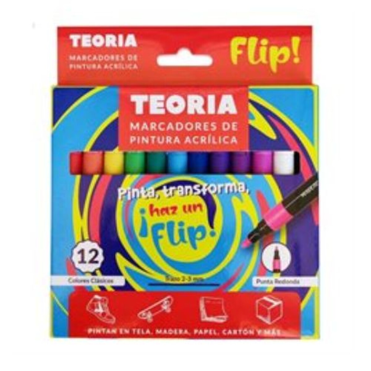 MARCADOR PINTURA FLIP TEORIA X 12 CLÁSICOS - Marcador Pintura Flip Teoria X 12 Clásicos 