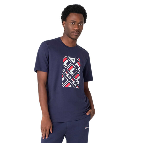 Fila remera masculina outline logos - marino Marino