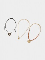 Set De Collares Efecto Carey marron