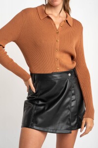 Cardigan Cuello Polo Mocha