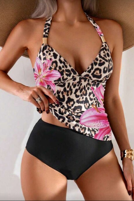 Tankini LIA- leopardo con estampado flores Tankini LIA- leopardo con estampado flores