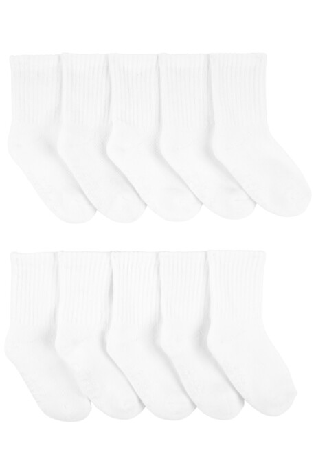 Pack diez pares de medias de algodón, blancas. Talle 2/4T Pack diez pares de medias de algodón, blancas. Talle 2/4T