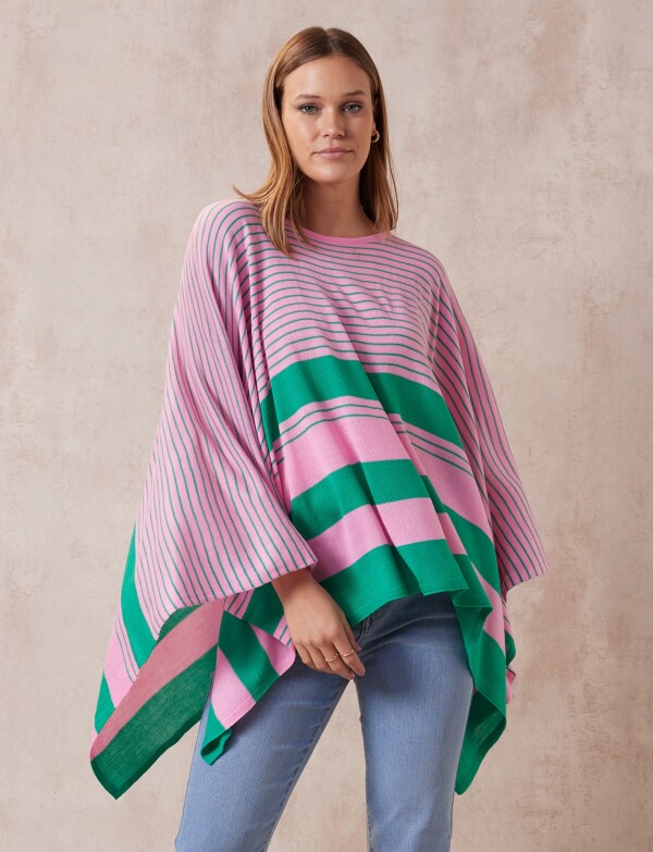 Poncho Lineas ROSA/MULTI