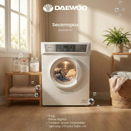Secarropas 6kg Daewoo | Panel Digital | Color blanco Secarropas 6kg Daewoo | Panel Digital | Color blanco