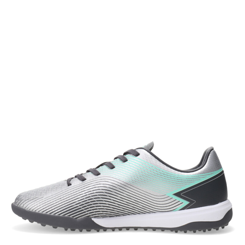 Championes Unisex Topper Fútbol 5 Stingray III Mach Plateado - Verde - Gris