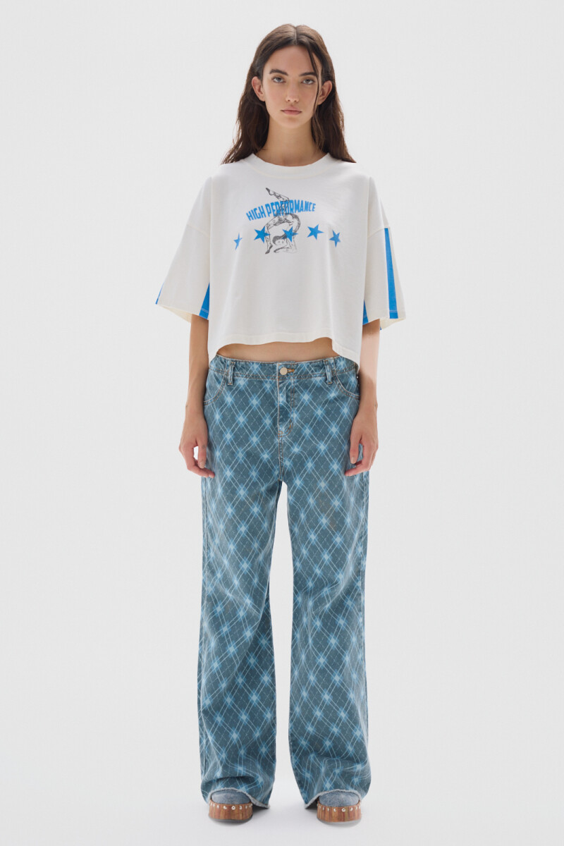 Jean Vaquero Print Blue