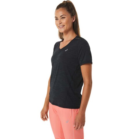 Race V-Neck SS Top - Mujer Performance Black/charcoal Grey