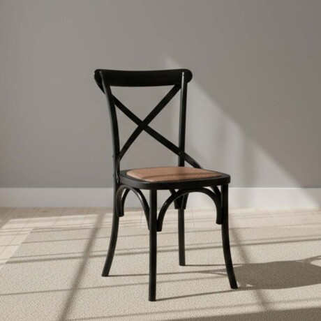 SILLA DE COMEDOR MADERA NEGRO CRUCETA