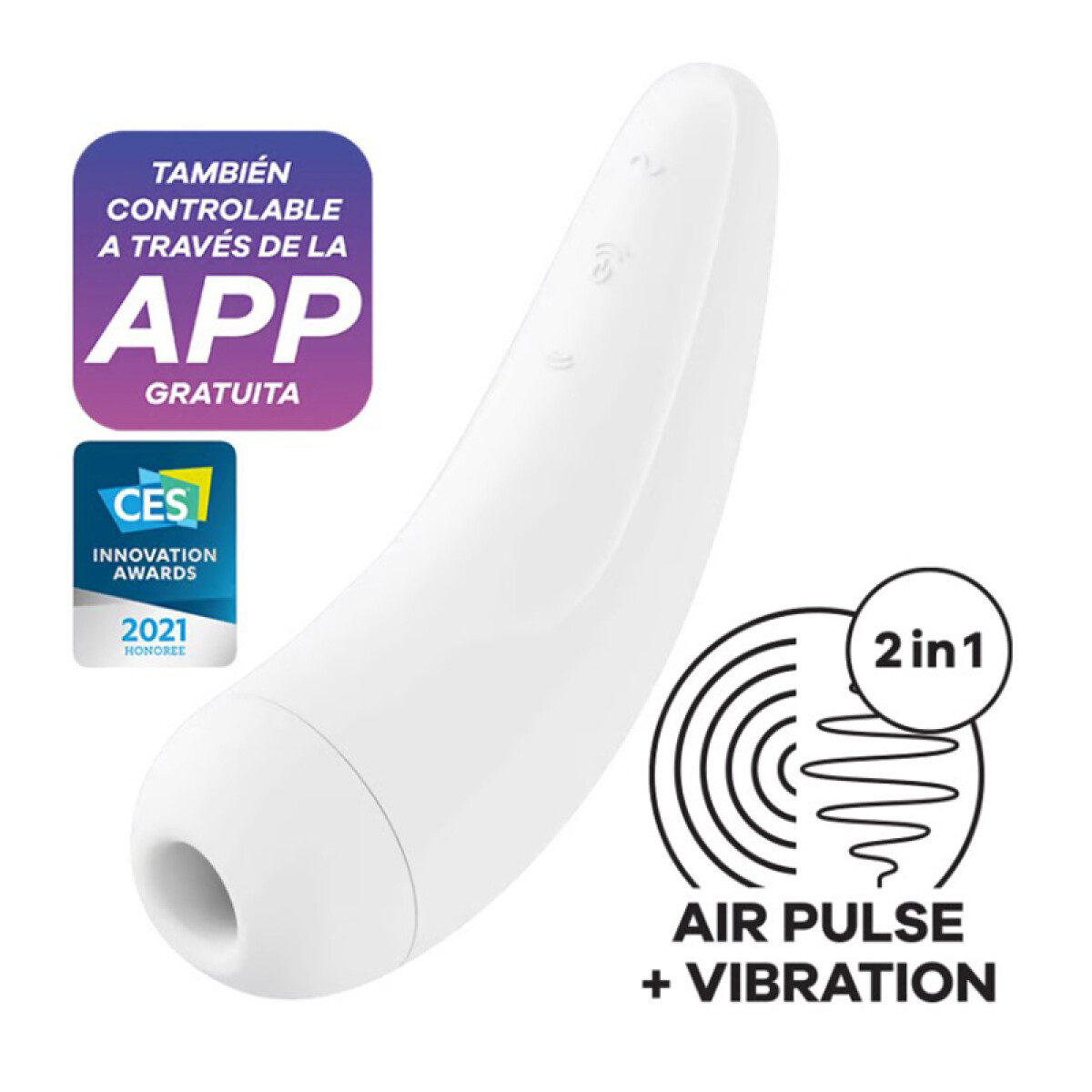 Satisfyer Curvy 2+ Air Pulse Bluetooth Blanco 