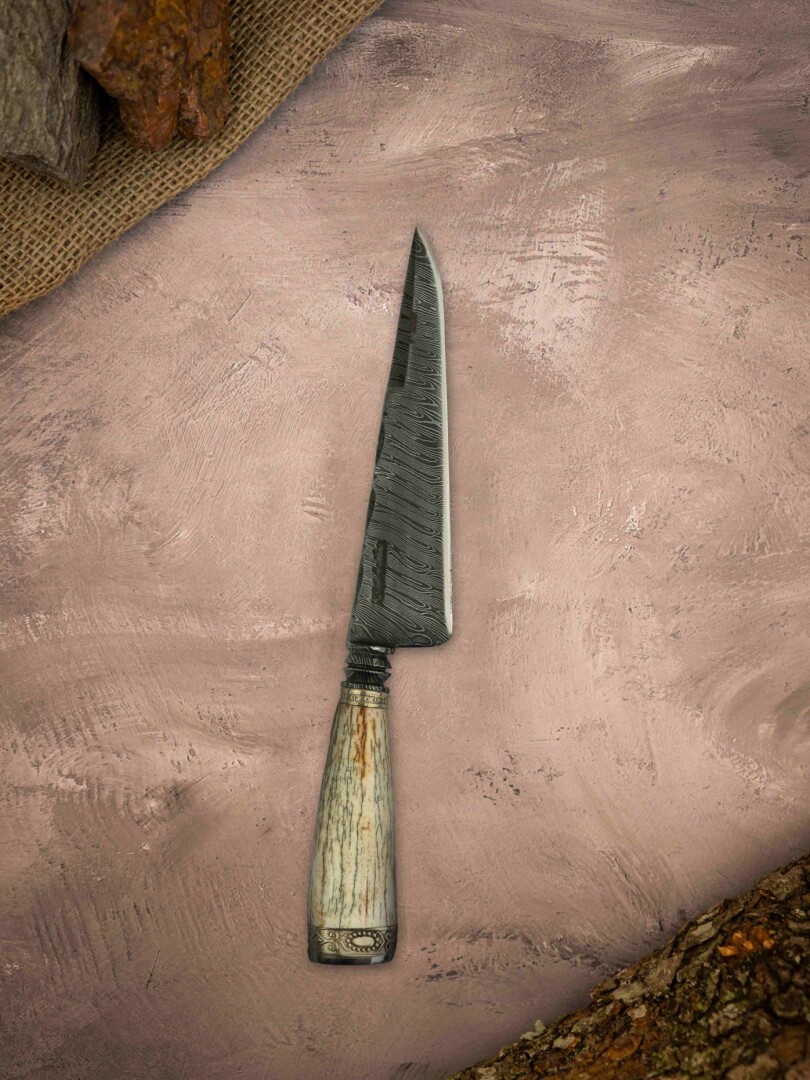 Cuchillo Cabo de Hueso - Acero de Damasco Cuchillo Cabo de Hueso - Acero de Damasco