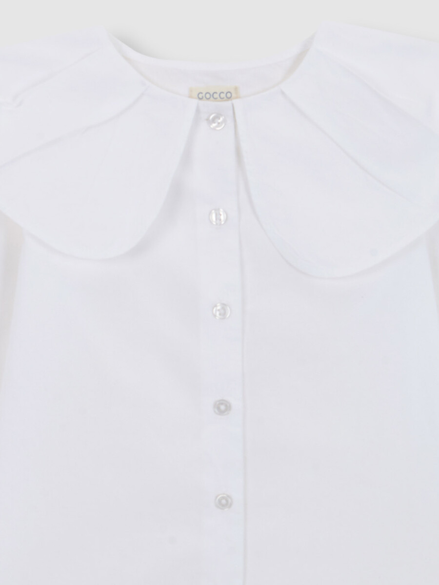 Blusa Cuello Petalos Blanco Optico