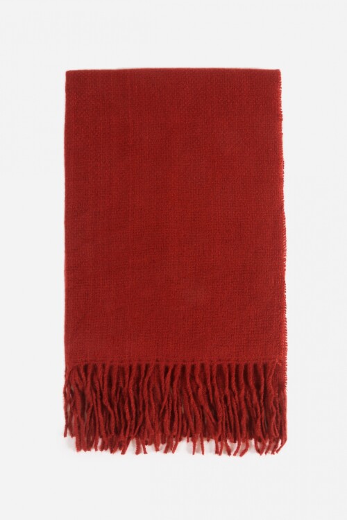 Bufanda tejida lisa rojo