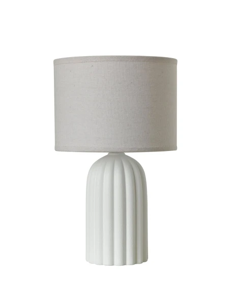 LAMPARA DE MESA CERAMICA D23x38CM FACETADO BLANCO LAMPARA DE MESA CERAMICA D23x38CM FACETADO BLANCO