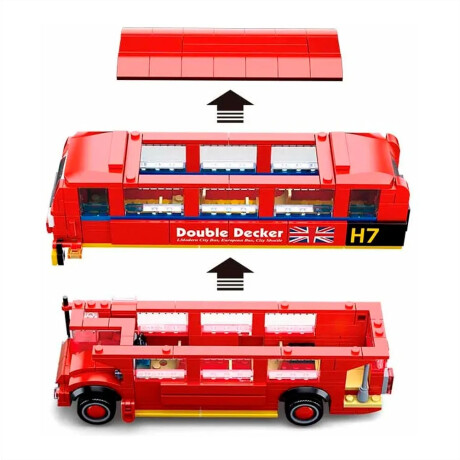 Bloques de Construcción Sluban Bus Londres Doble Piso 382Pzs Rojo