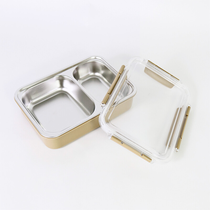TUPPER INOX/BEIGE C/DIVISIONES 23X7X6CM Unica