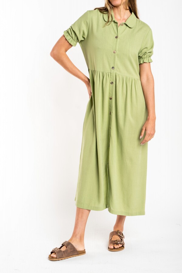Vestido Lino Pistacho