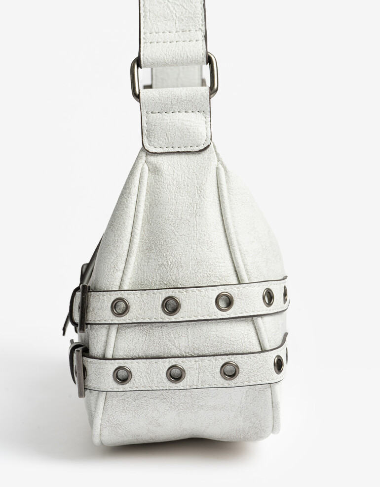 City Cartera City Con Hebillas - Blanco Crudo