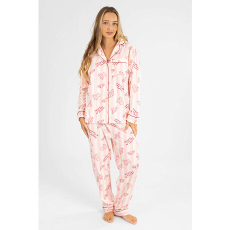 Pijama flannel fleece lucky girl Rosado