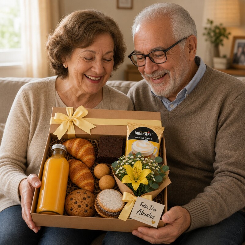Desayuno Feliz Día Abuelos con Flores Desayuno Feliz Día Abuelos con Flores