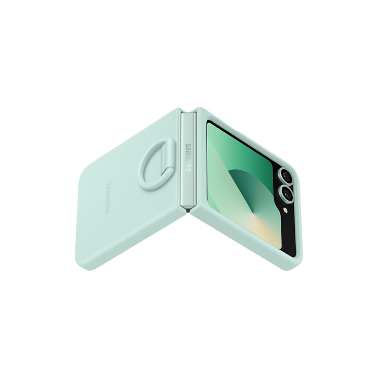 Galaxy Z Flip6 Silicone Case w Ring Green