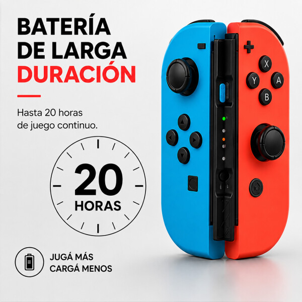 Control Joystick Para Nintendo Switch Inalámbrico Bluetooth Color Rojo y Azul.