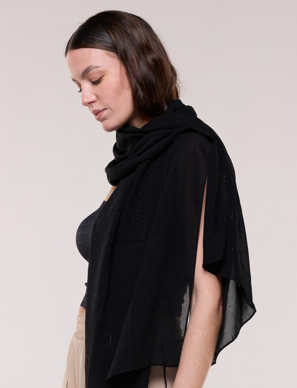 Pashmina Noche Con Apliques De Strass NEGRO