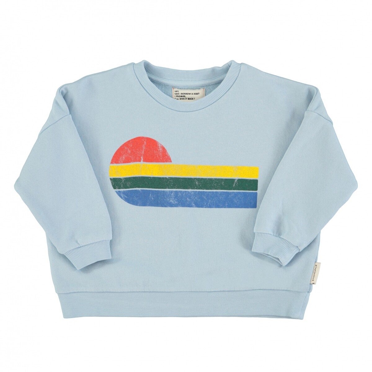 SS25.FLP2505B - Buzo Niños Manga Larga Celeste Eighties Piupiuchick - 18 Meses 