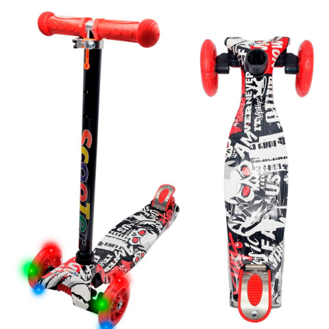 Monopatin Tripatin Scooter Luces Regulable Infantil Niños Variante Diseño Calavera