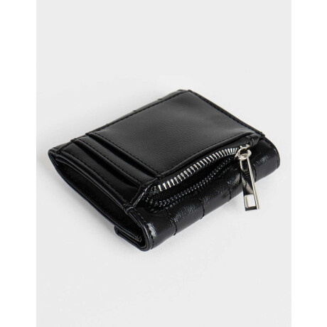 Billetera Puffy Con Solapa Negro