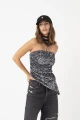 TOP STRAPLESS ASIMÉTRICO Plata