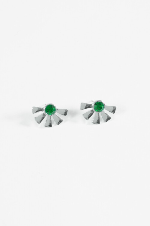 Caravanas shinny semi plateado