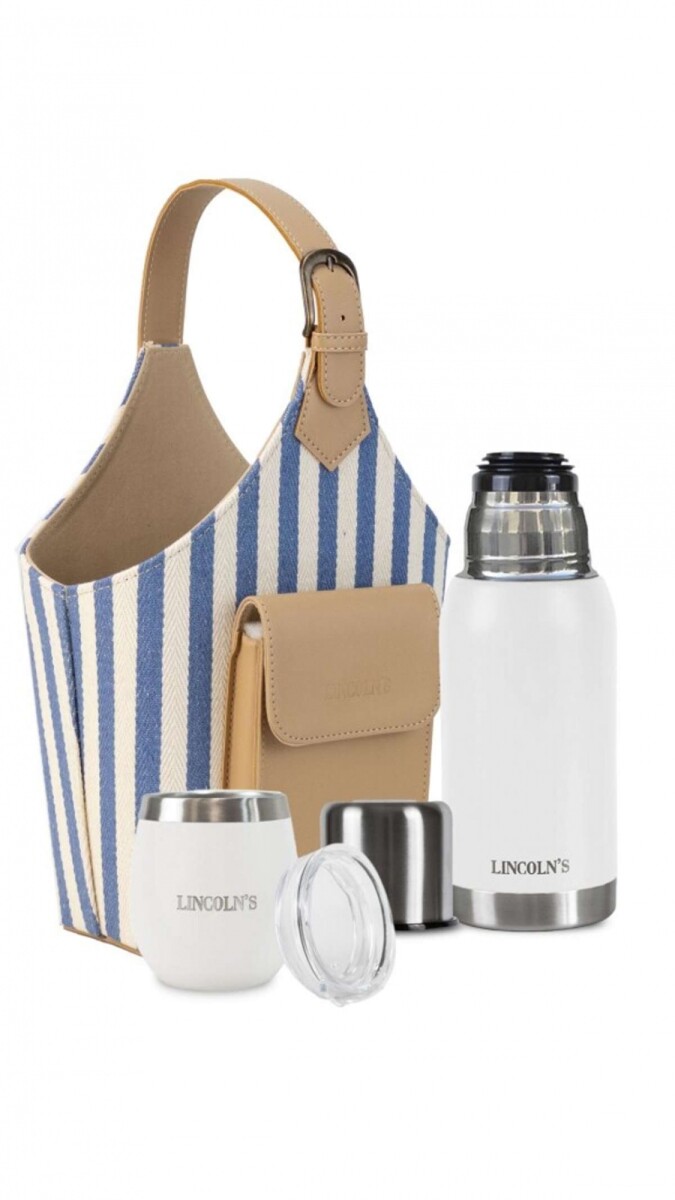 Kit Matero Houses - Telar Rayas Azul C/ Blanco 