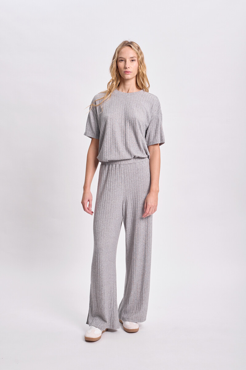 Pantalón ancho lanilla - Gris 