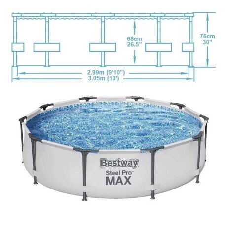 OUTLET - Piscina Estructural BESTWAY 4678l Con Filtro - GRIS OUTLET - Piscina Estructural BESTWAY 4678l Con Filtro - GRIS