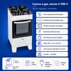 Cocina A Gas James 4 Hornallas Con Mesada De Vidrio Blanca C 690 V Cocina A Gas James 4 Hornallas Con Mesada De Vidrio Blanca C 690 V