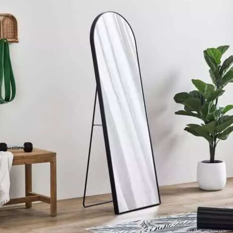 Espejo De Pie Ovalado Con Borde Negro