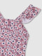 Traje De Baño Estampado Flor Grande Rosa Medio