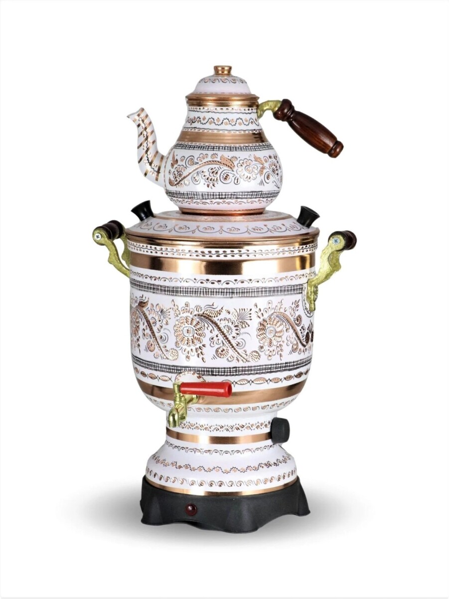 Samovar labrado azul - Blanco 