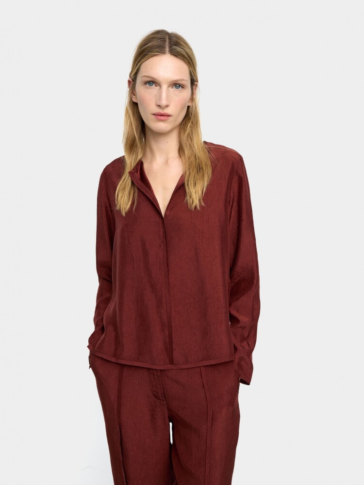 Blusa Efecto Arrugado teja