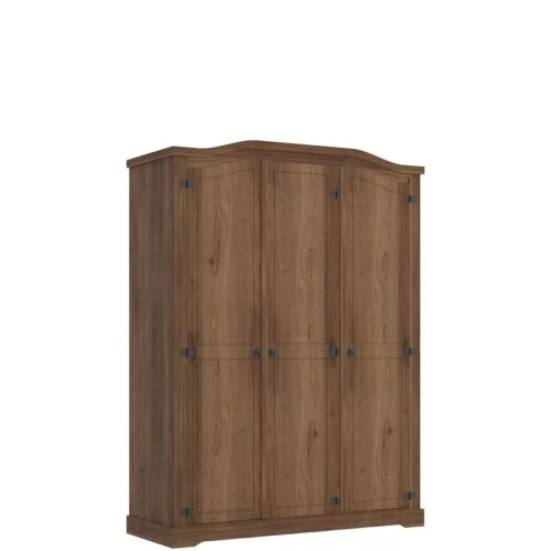 Ropero Curvo 3 Puertas - Linea Mexicana Oscuro/Nogal