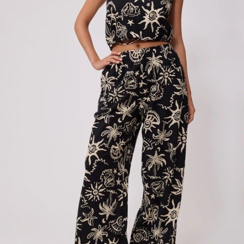 Pantalón Estampado PALME Rusty Negro