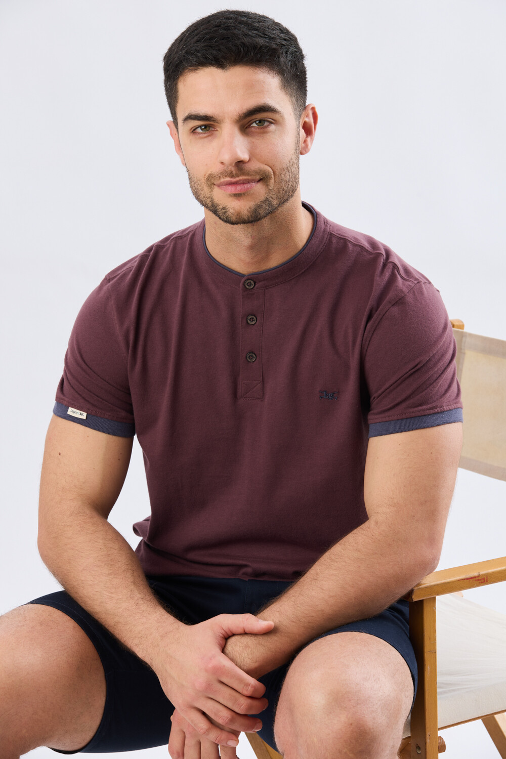 REMERA POLO CUELLO MAO Bordo