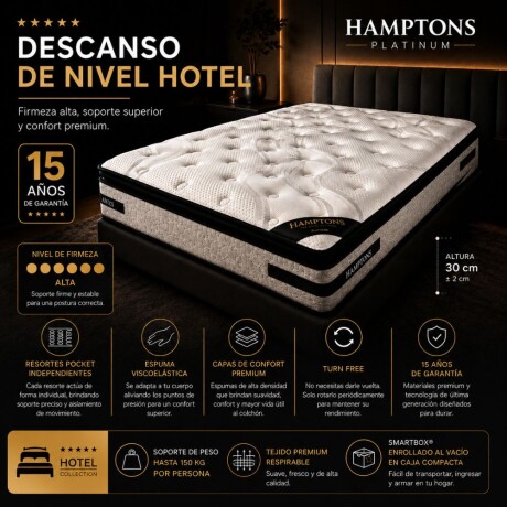 Sommier Queen Hamptons Platinum Negro