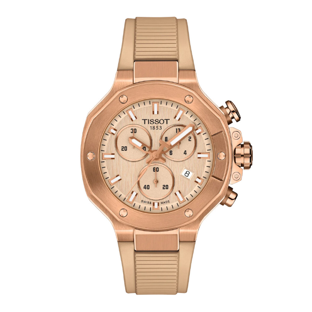 Reloj TISSOT T-RACE 38mm color Nude con correa de silicona 