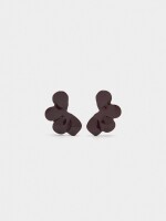 Pendientes Flor Con Esmalte burdeos