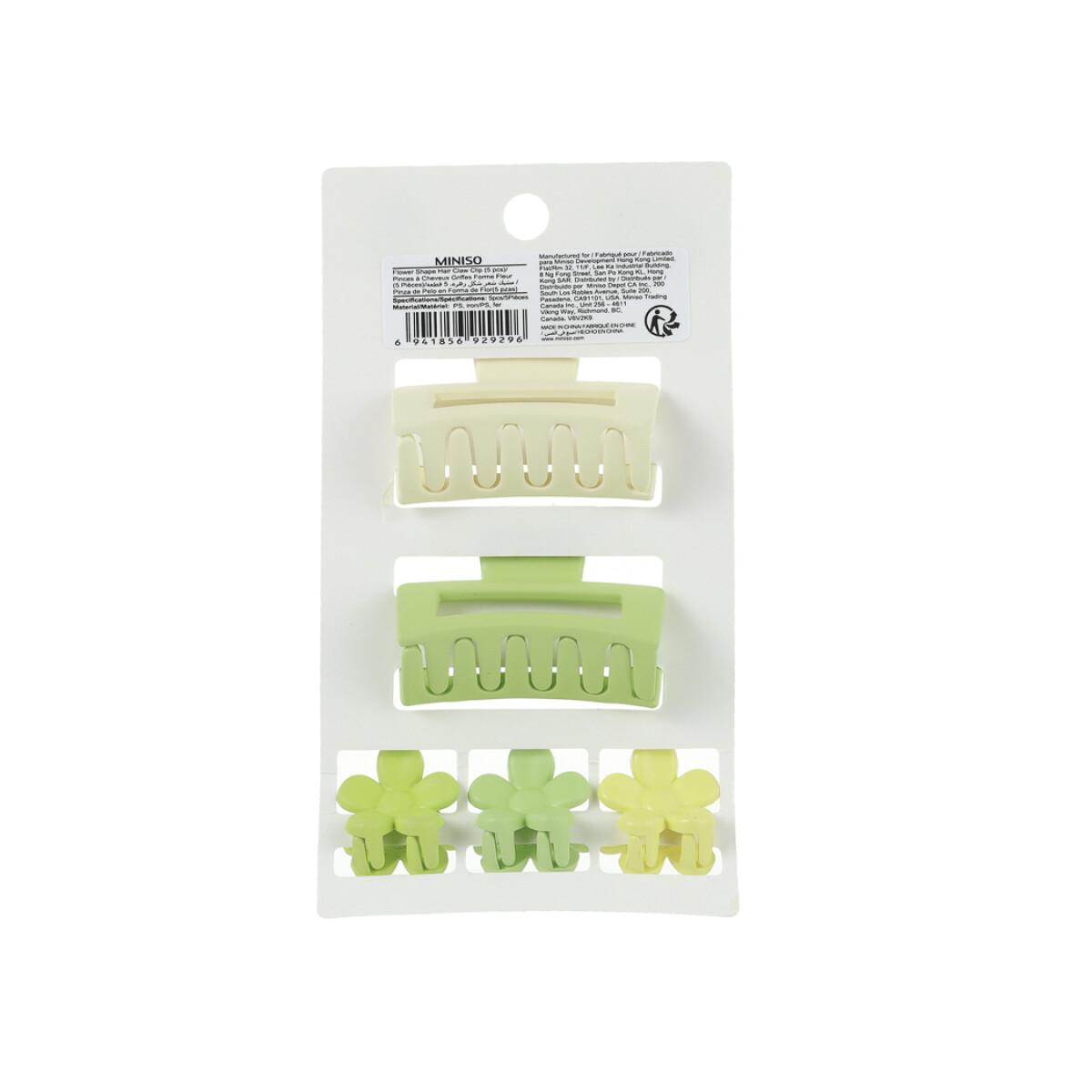 Set pinzas 5pcs - verde 