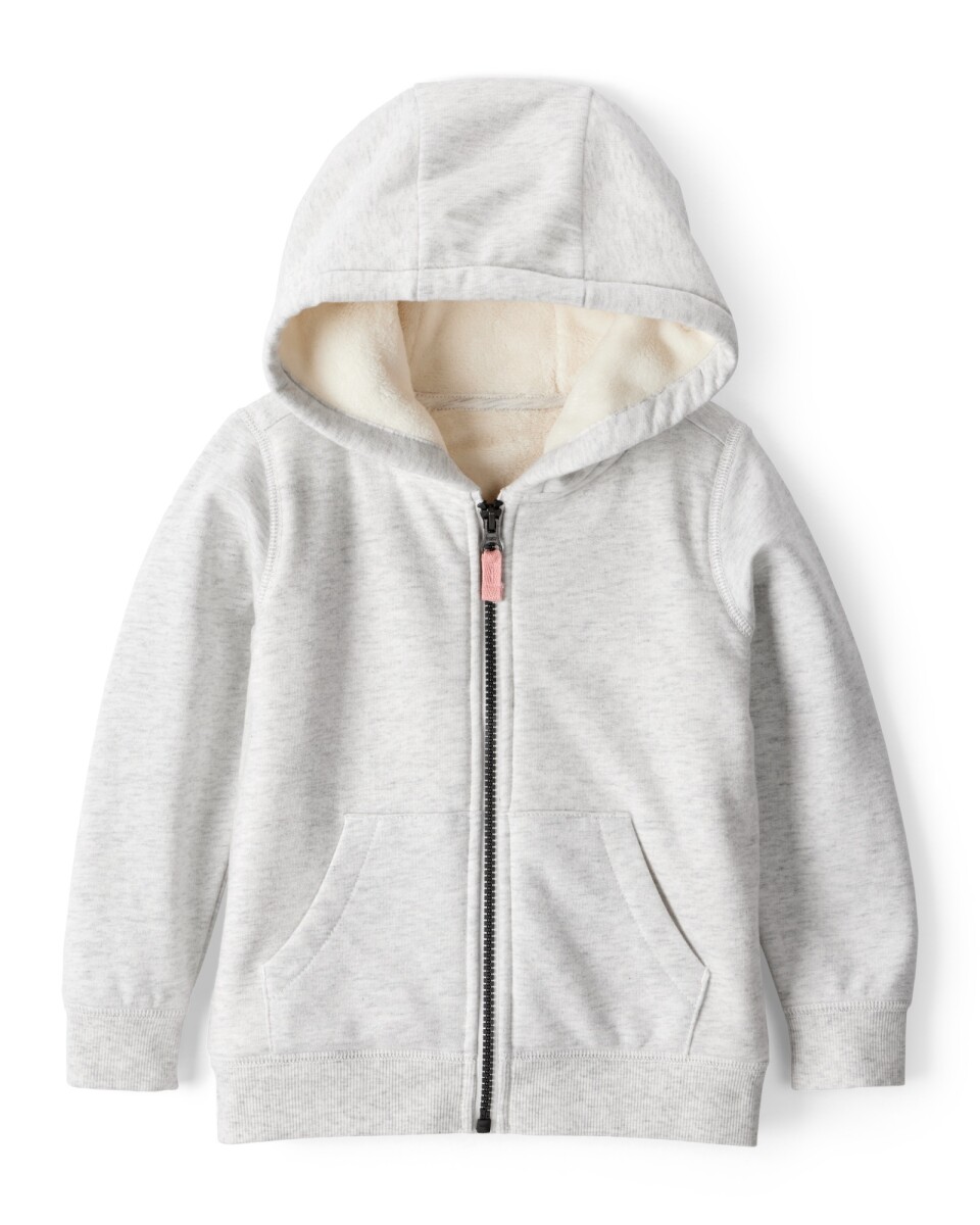 Campera de algodón con forro polar, gris 