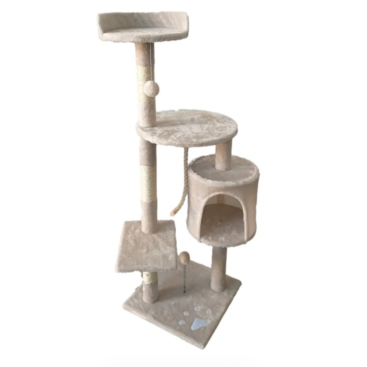 Rascador Torre Multinivel Escalada Entretenimiento p/ Gato - Beige 